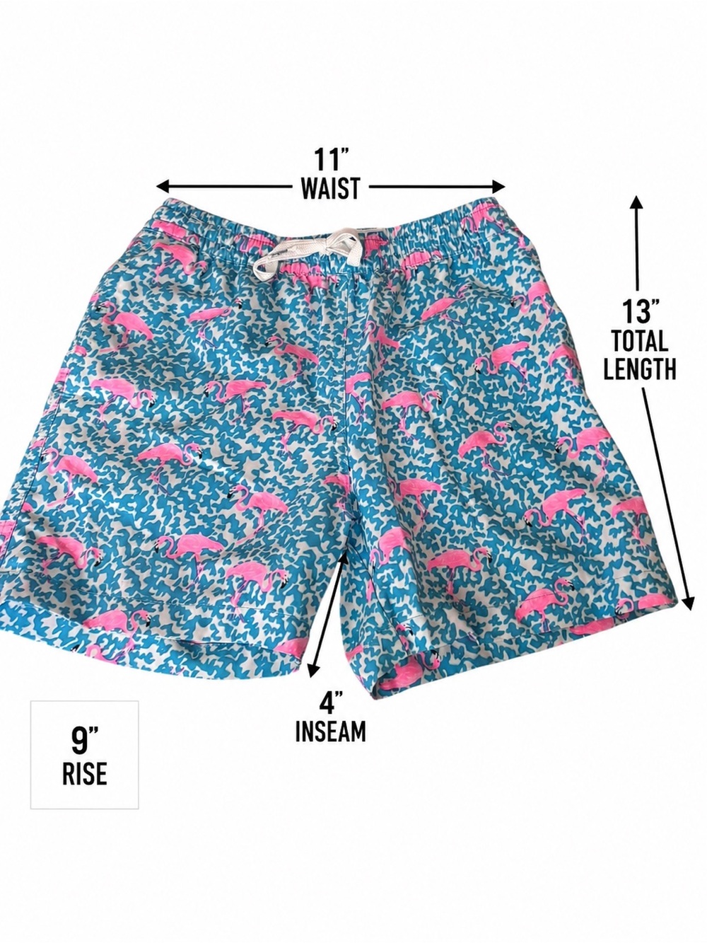 Chubbies Youth Small 8/9 Flamingo Swim Trunks Boys Like New Beach Shorts
